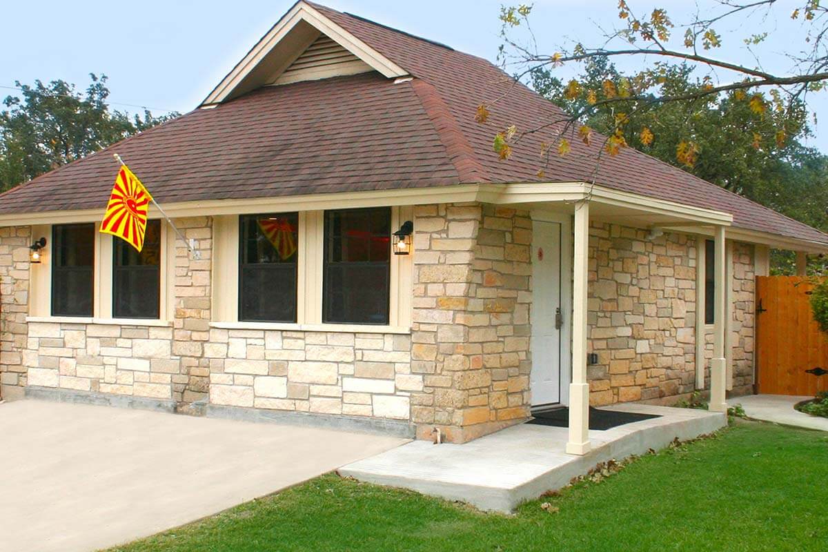 Street view of Prajapita Brahma Kumaris meditation center building in Austin Texas 