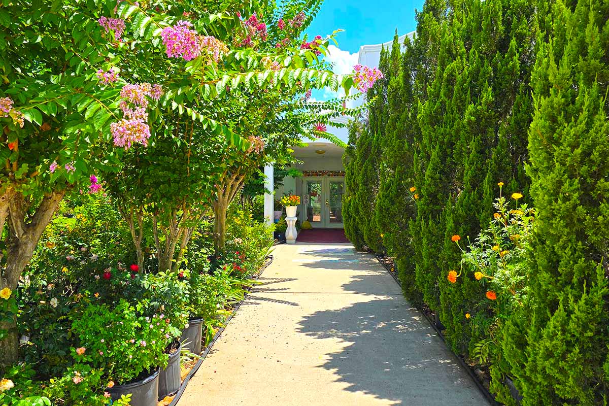 Main entrance doors to the Brahma Kumaris Houston local meditation sanctuary