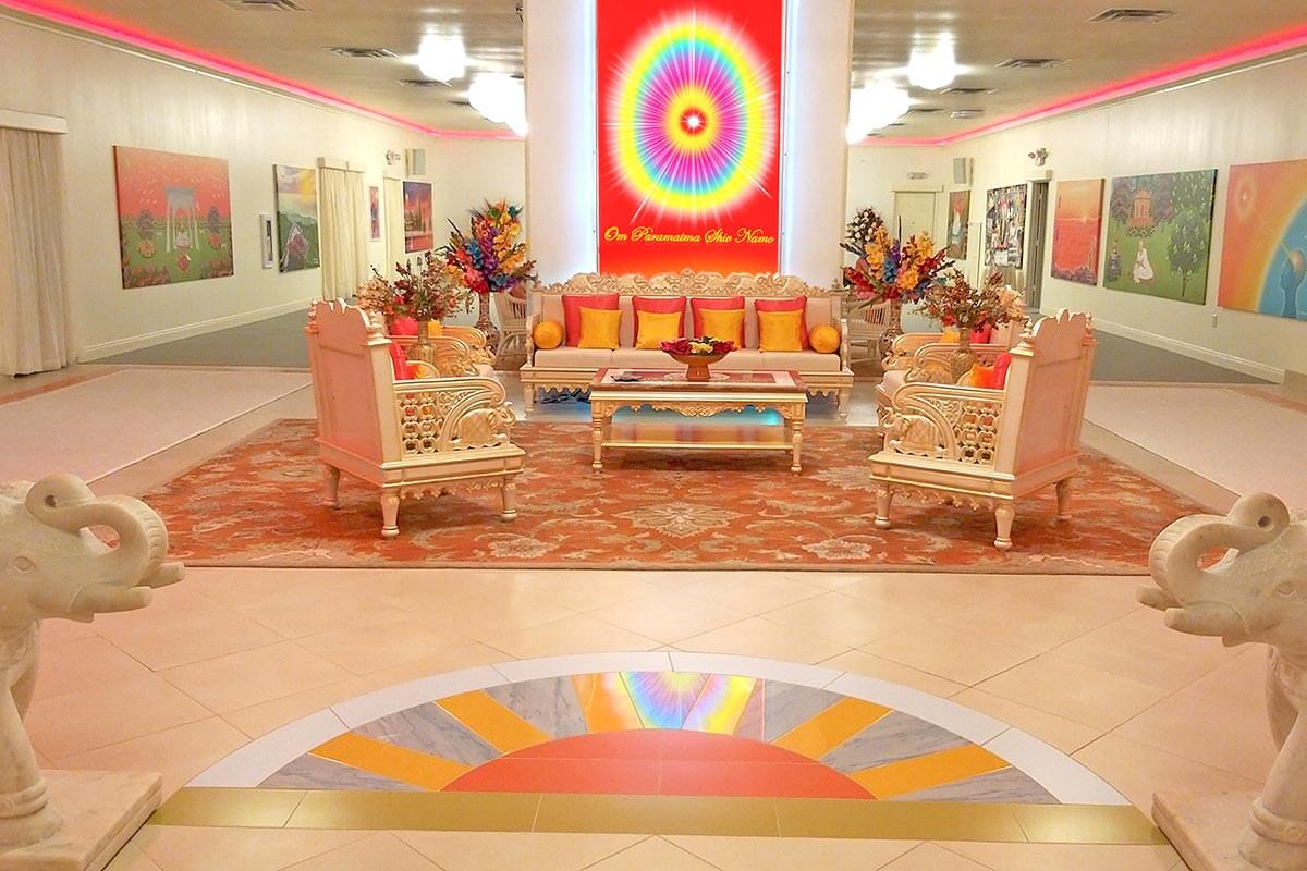 Welcoming entry foyer inside the Houston Brahma Kumaris center